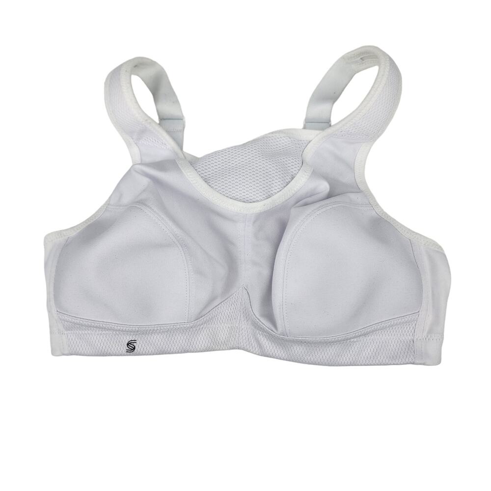 Glamorise No Bounce Medium Impact Breathable White Sports Bra Size 34C